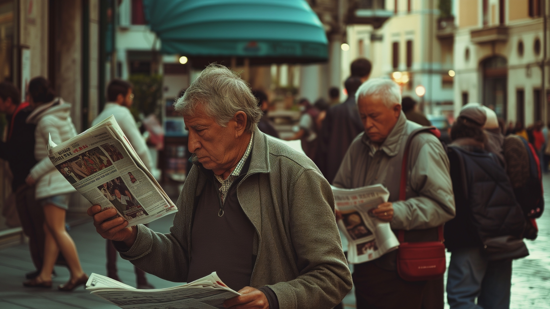 anziani con giornali