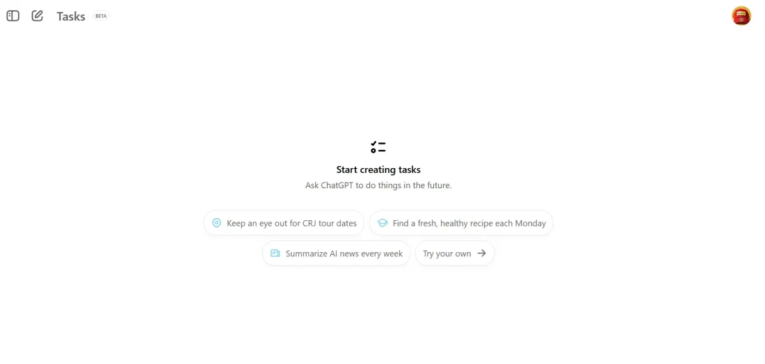 interfaccia ChatGPT-4o con Tasks
